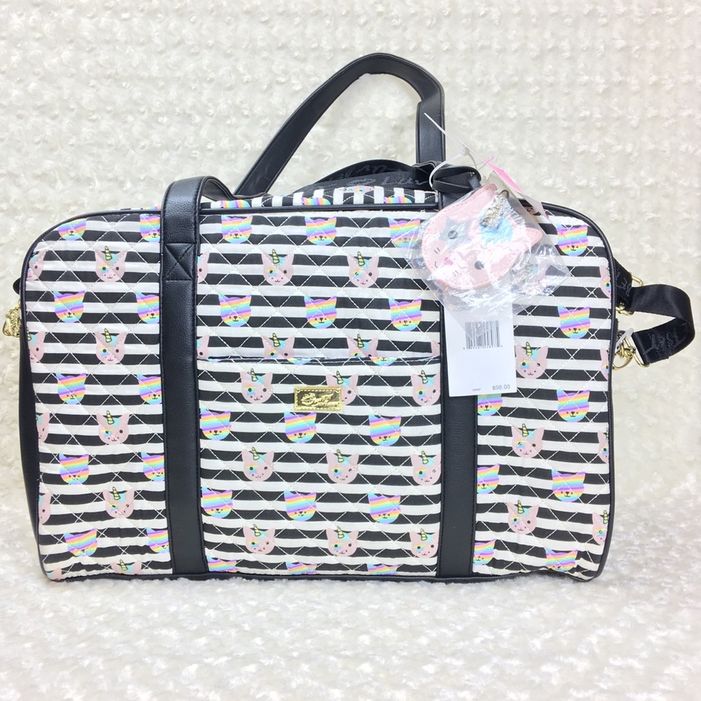 Betsey Johnson LBCRUISIN Weekender Cat Unicorn L